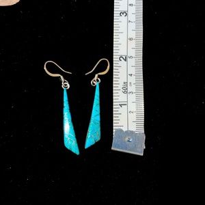 EARRINGS NATIVE AMERICAN STERLING  SILVER TURQUOIS